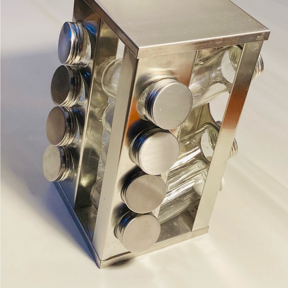 Crate&Barrel Silver Spice Rack